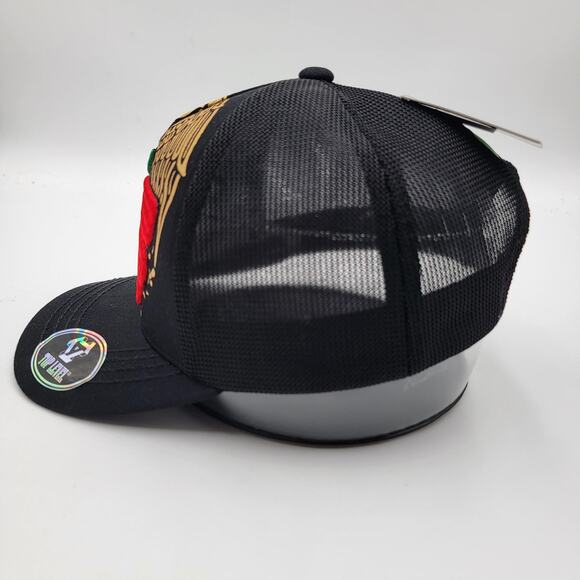 Top Level Hat Cap Snap Back Mesh Embroidered Mexico Flag Eagle Trucker Mens - Picture 2 of 8